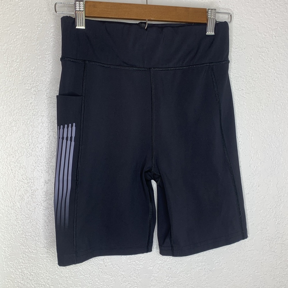 Savage X Fenty Black Biker Shorts Large High Rise Compression Activewear Cycle